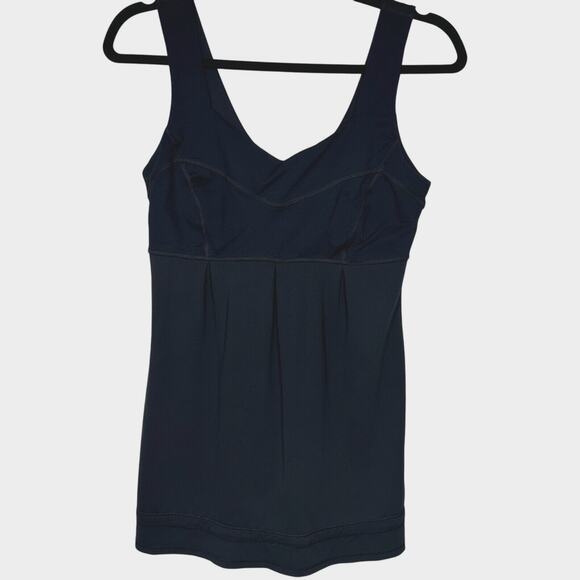 Lululemon Black Run Tame Me Tank Top Yoga Luxtreme Cinch Bottom Fitted Size 6 - Picture 1 of 10